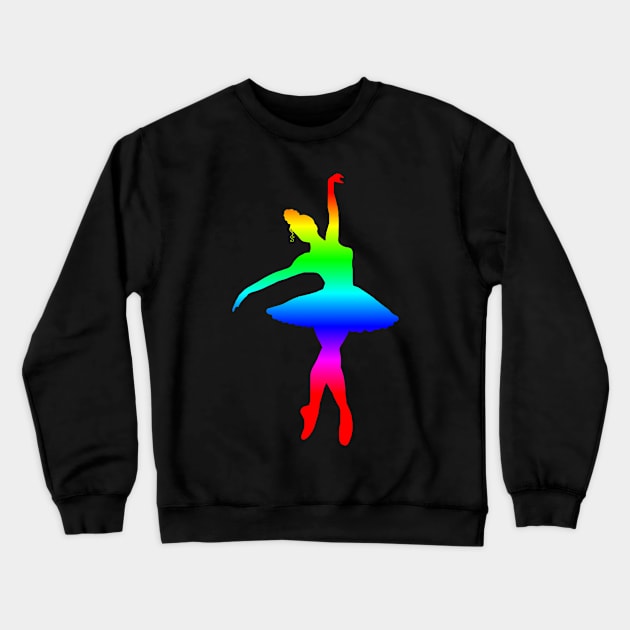 Rainbow Ballerina Crewneck Sweatshirt by Art by Deborah Camp